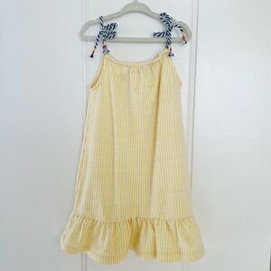 Vince Camuto Yellow Striped Kids Sundress with Navy Accents | Girls 5T